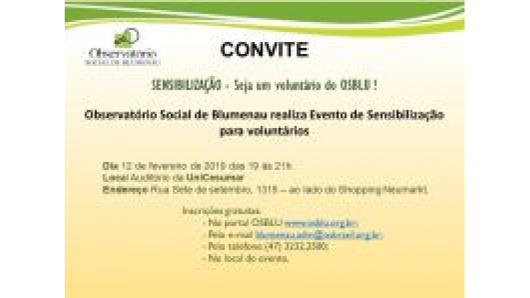 Evento de sensibilização para voluntários do Osblu