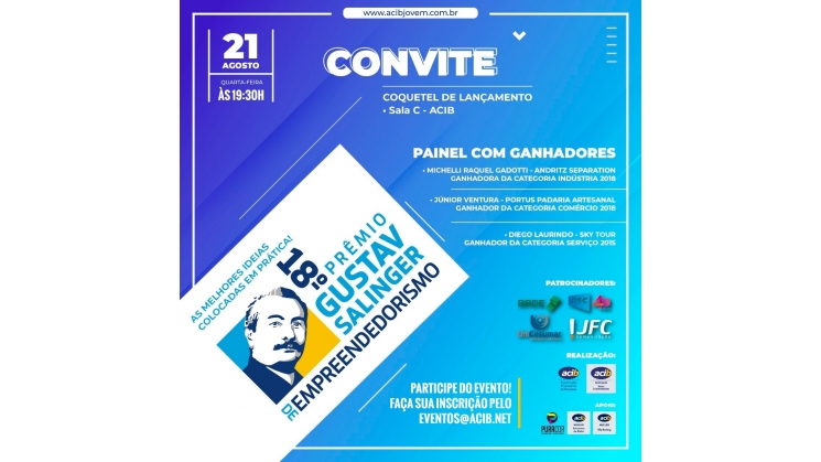 Lançamento do 18º Prêmio Gustav Salinger de Empreendedorismo será nesta quarta
