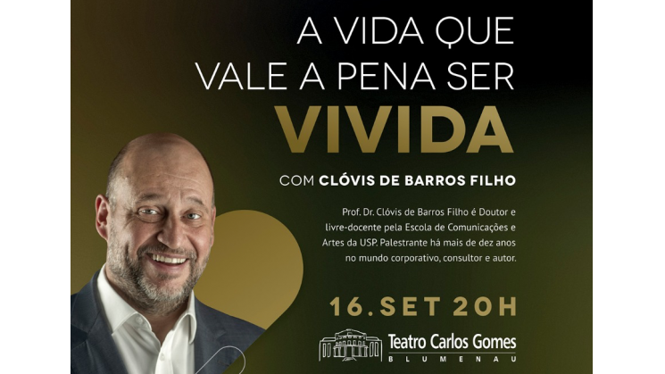 Blumenau terá palestra com Clóvis de Barros Filho com renda revertida para a Renal Vida