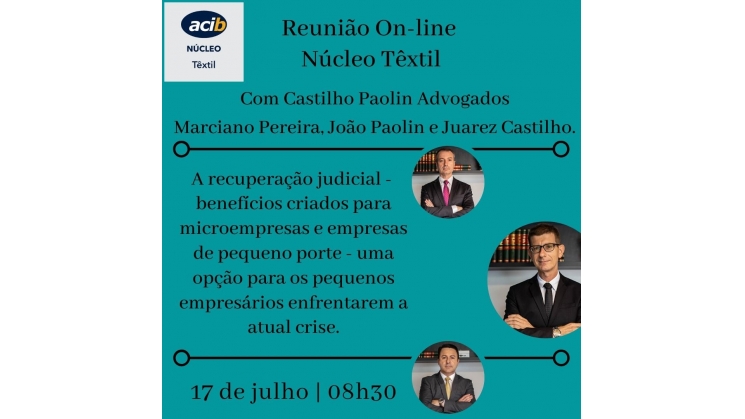Núcleo Têxtil debate recuperação judicial para micro e pequenas empresas