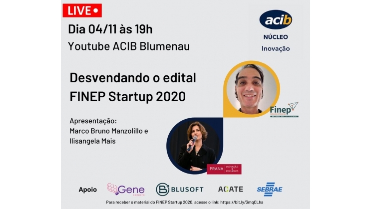 Live nesta quarta desvenda o edital Finep Startup 2020