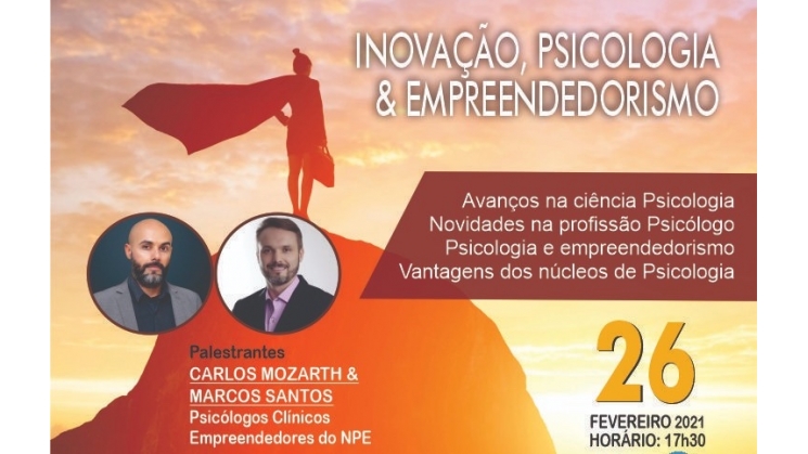 Núcleo de Psicólogos Empreendedores promove palestra online sobre inovação e empreendedorismo