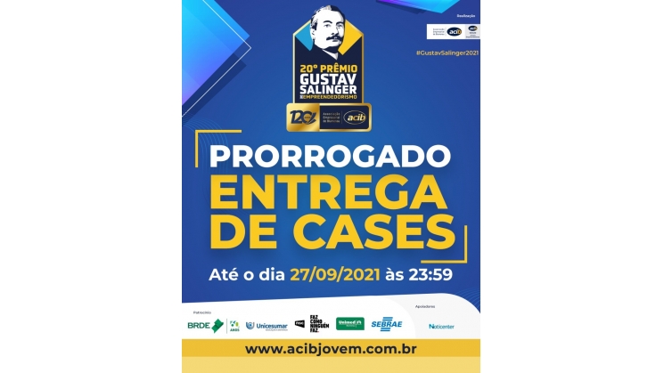 Inscrições para o 20º Prêmio Gustav Salinger de Empreendedorismo podem ser enviadas até 27 de setembro