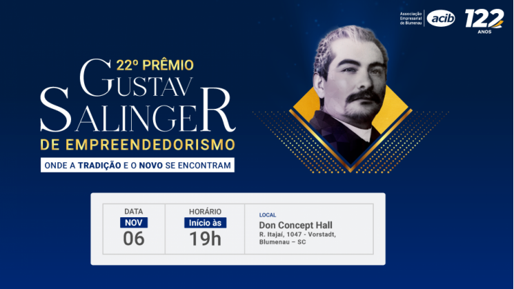 Inscrições para concorrer à 22ª edição do Prêmio Gustav Salinger de Empreendedorismo vão até 6 de outubro
