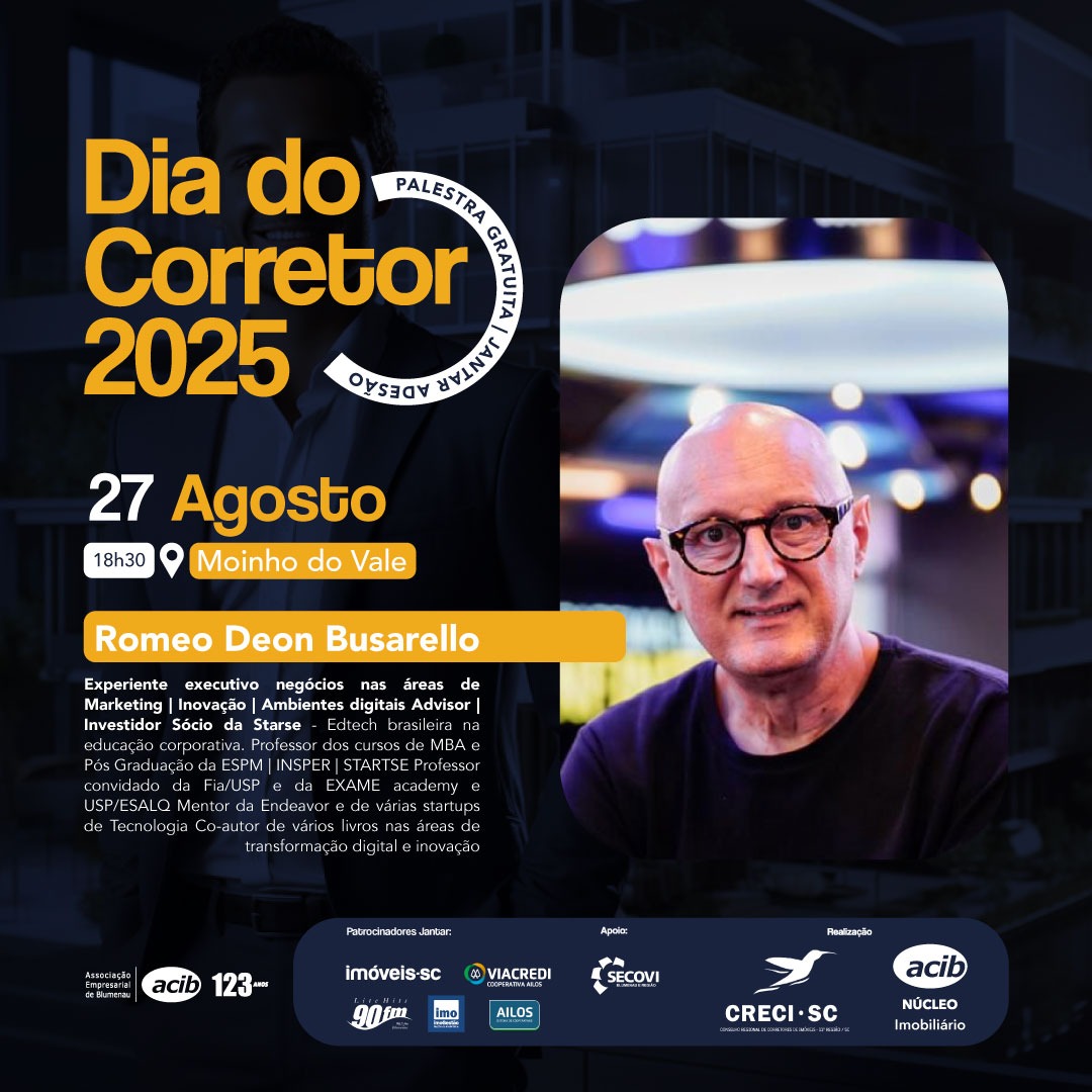 Núcleo Imobiliário da ACIB e CRECI-SC promovem evento especial em homenagem ao Dia do Corretor de Imóveis